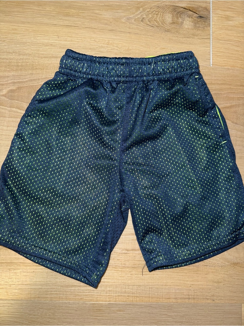 Kid’s Athletic Mesh Shorts in Navy with Lime Accents
